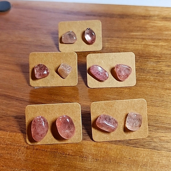 Jewelry - Strawberry Quartz Stud Earrings